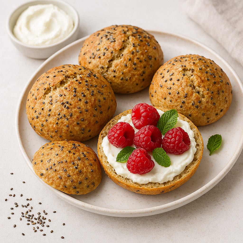 Low-Carb-Quarkbrötchen mit Chia